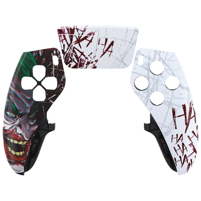 Replacement Left Right Front Housing Shell with Touchpad Compatible with PS5 Edge Controller - Clown HAHAHA eXtremeRate