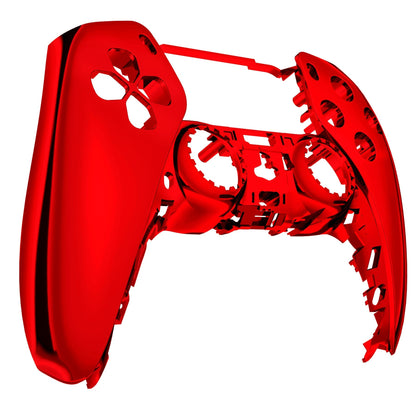 eXtremeRate Retail Chrome Red Glossy DIY Accessories Replacement Front Housing Shell Compatible with ps5 Controller, Custom Faceplate Compatible with ps5 Controller - Touchpad NOT Included - MPFD4003