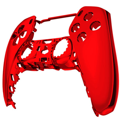 eXtremeRate Retail Chrome Red Glossy DIY Accessories Replacement Front Housing Shell Compatible with ps5 Controller, Custom Faceplate Compatible with ps5 Controller - Touchpad NOT Included - MPFD4003