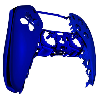 eXtremeRate Retail Chrome Blue Glossy DIY Accessories Replacement Front Housing Shell Compatible with ps5 Controller, Custom Faceplate Compatible with ps5 Controller - Touchpad NOT Included - MPFD4004