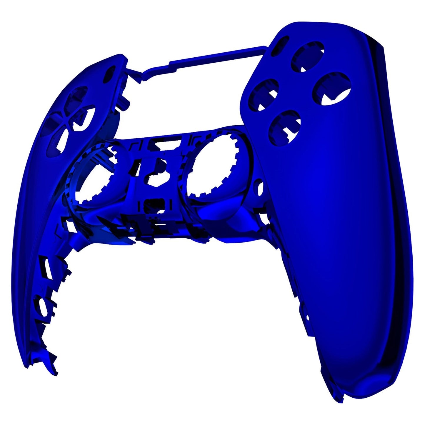 eXtremeRate Retail Chrome Blue Glossy DIY Accessories Replacement Front Housing Shell Compatible with ps5 Controller, Custom Faceplate Compatible with ps5 Controller - Touchpad NOT Included - MPFD4004