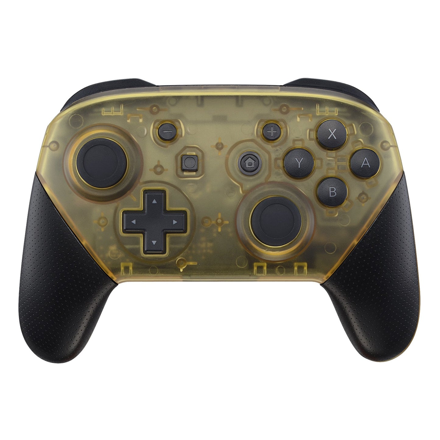 eXtremeRate Retail Amber Yellow Faceplate and Backplate for Nintendo Switch Pro Controller, DIY Replacement Shell Housing Case for Nintendo Switch Pro - Controller NOT Included - MRM509