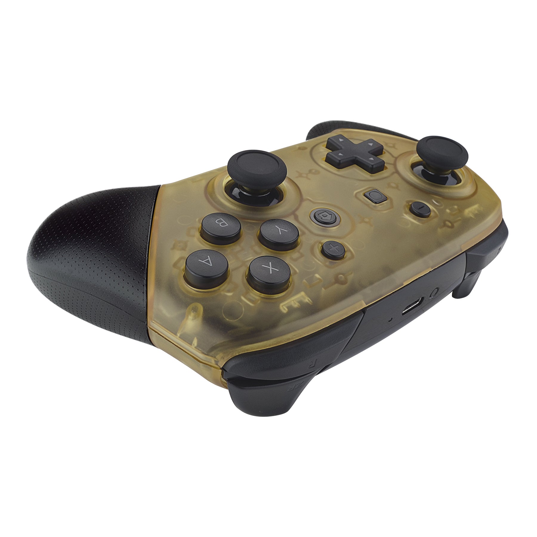 eXtremeRate Retail Amber Yellow Faceplate and Backplate for Nintendo Switch Pro Controller, DIY Replacement Shell Housing Case for Nintendo Switch Pro - Controller NOT Included - MRM509