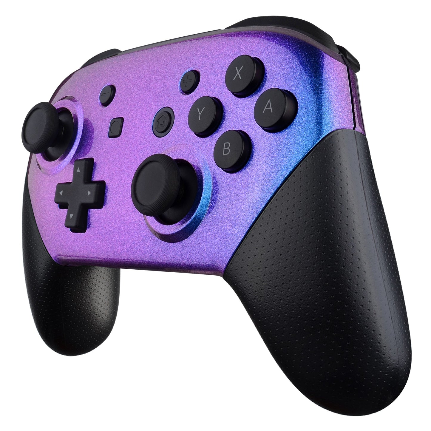 eXtremeRate Retail Chameleon Glossy Faceplate and Backplate for NS Switch Pro Controller, Purple Blue DIY Replacement Shell Housing Case for NS Switch Pro - Controller NOT Included - MRP301