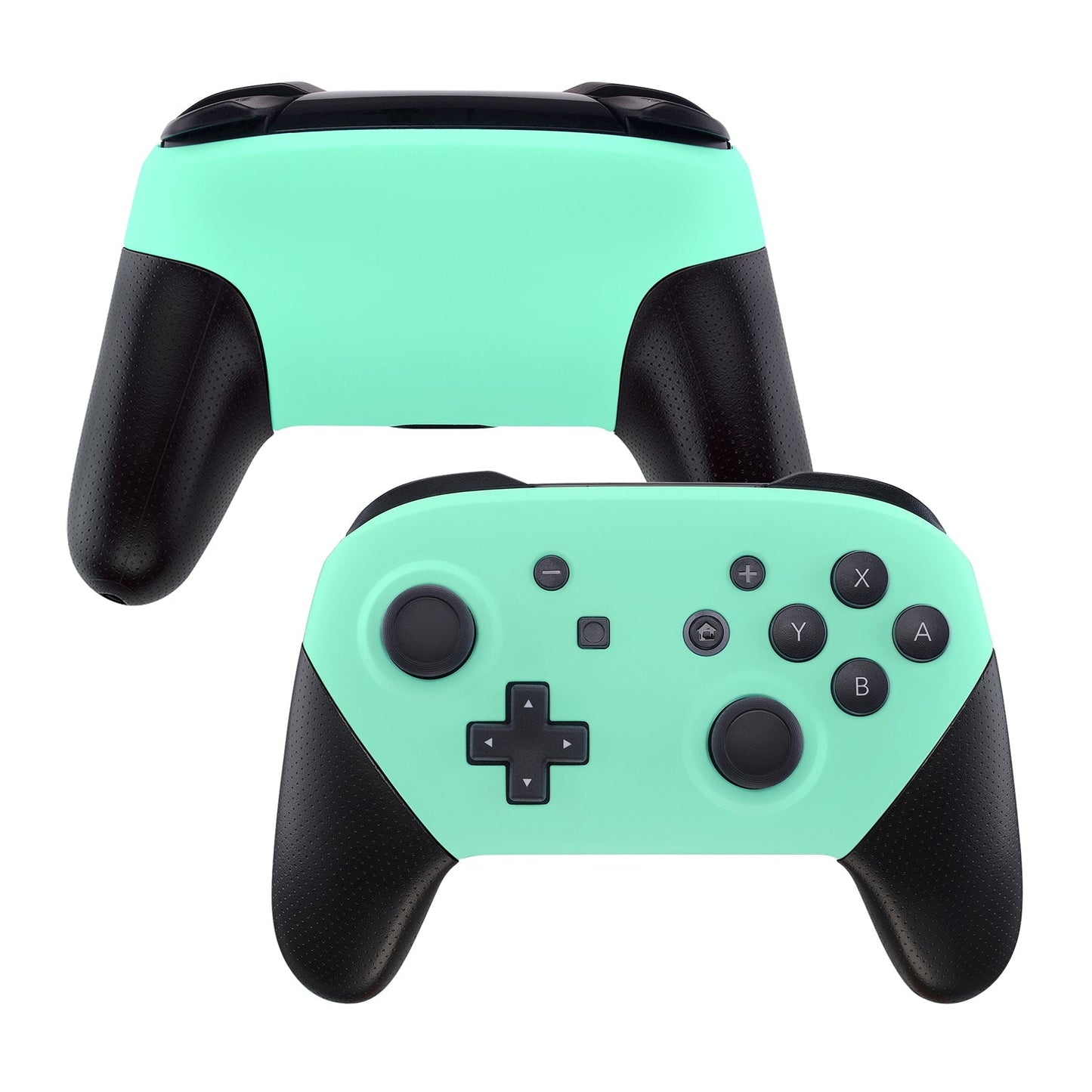 eXtremeRate Retail Mint Green Faceplate and Backplate for Nintendo Switch Pro Controller, Soft Touch DIY Replacement Shell Housing Case for Nintendo Switch Pro - Controller NOT Included - MRP309