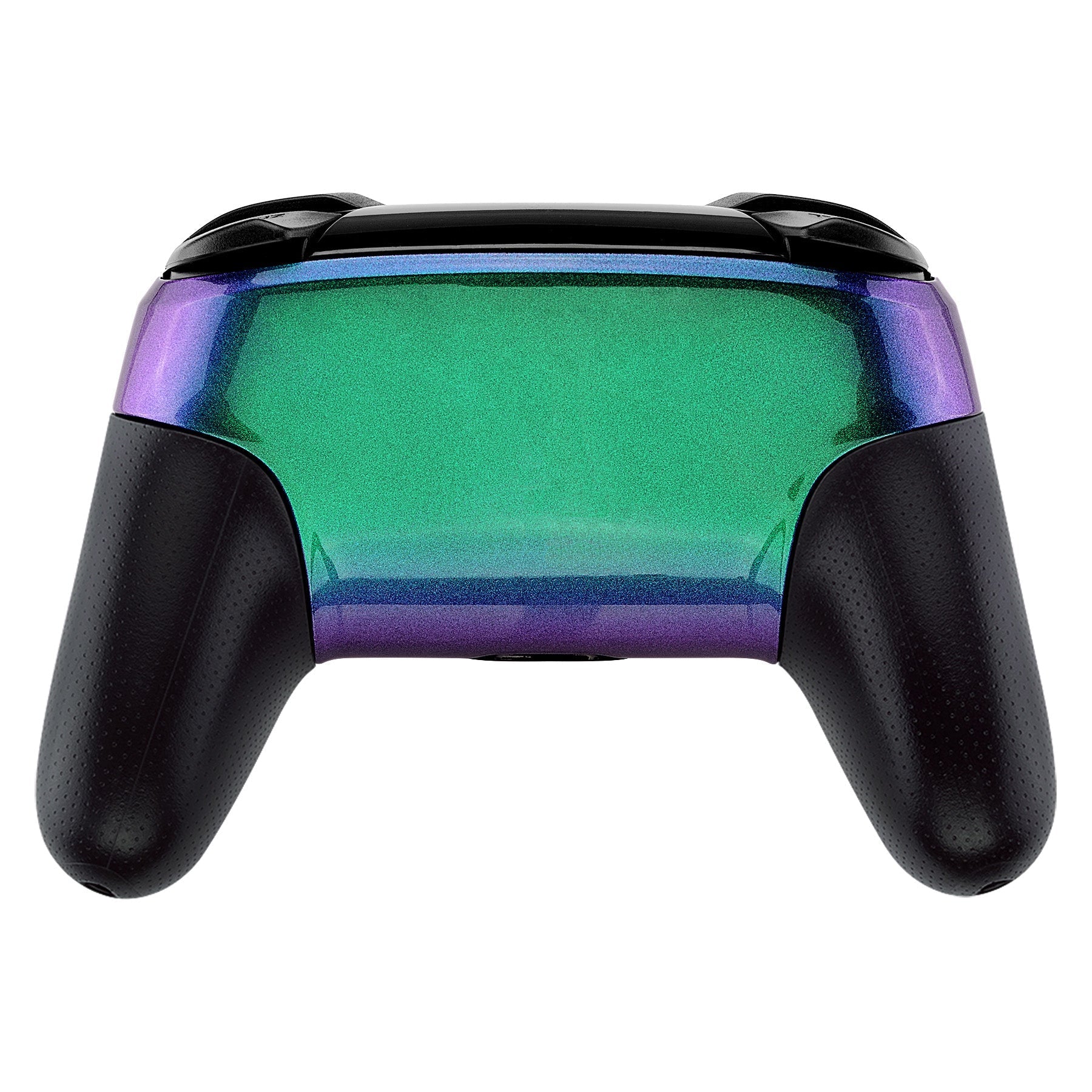 eXtremeRate Retail Chameleon Glossy Faceplate and Backplate for Nintendo Switch Pro Controller, Green Purple DIY Replacement Shell Housing Case for Nintendo Switch Pro - Controller NOT Included - MRP311