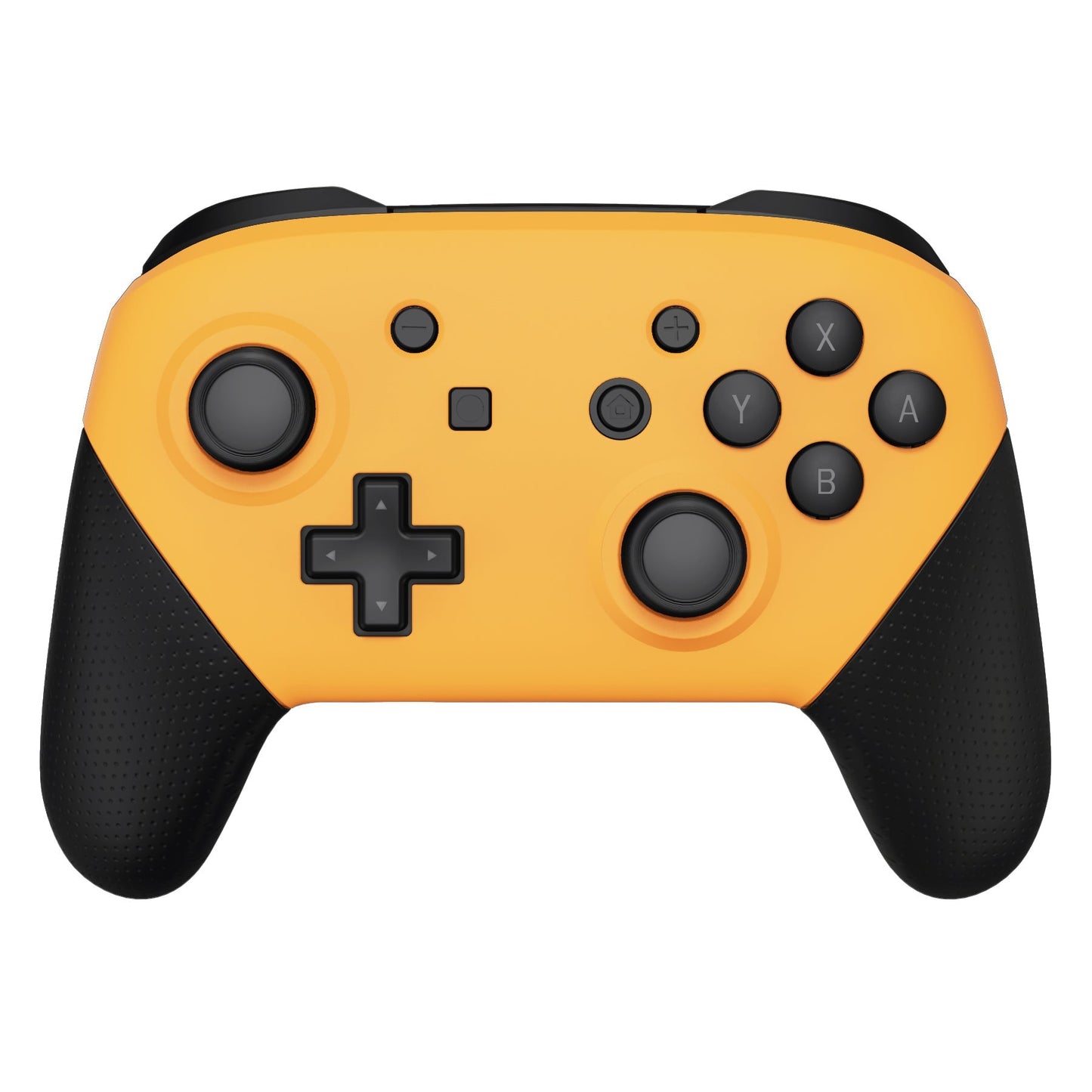 eXtremeRate Retail Caution Yellow Faceplate and Backplate for NS Switch Pro Controller, Soft Touch DIY Replacement Shell Housing Case for NS Switch Pro Controller - Controller NOT Included - MRP318