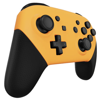 eXtremeRate Retail Caution Yellow Faceplate and Backplate for NS Switch Pro Controller, Soft Touch DIY Replacement Shell Housing Case for NS Switch Pro Controller - Controller NOT Included - MRP318