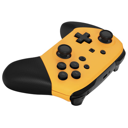 eXtremeRate Retail Caution Yellow Faceplate and Backplate for NS Switch Pro Controller, Soft Touch DIY Replacement Shell Housing Case for NS Switch Pro Controller - Controller NOT Included - MRP318