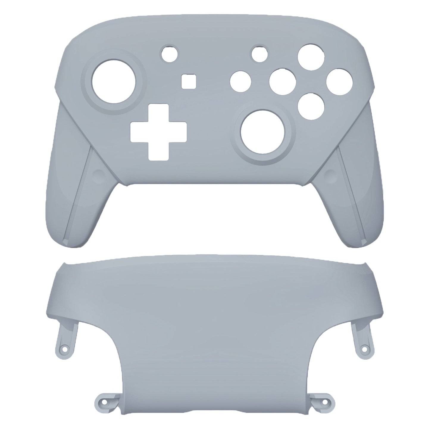 eXtremeRate Retail New Hope Gray Faceplate and Backplate for NS Switch Pro Controller, Soft Touch DIY Replacement Shell Housing Case for NS Switch Pro Controller - Controller NOT Included - MRP337