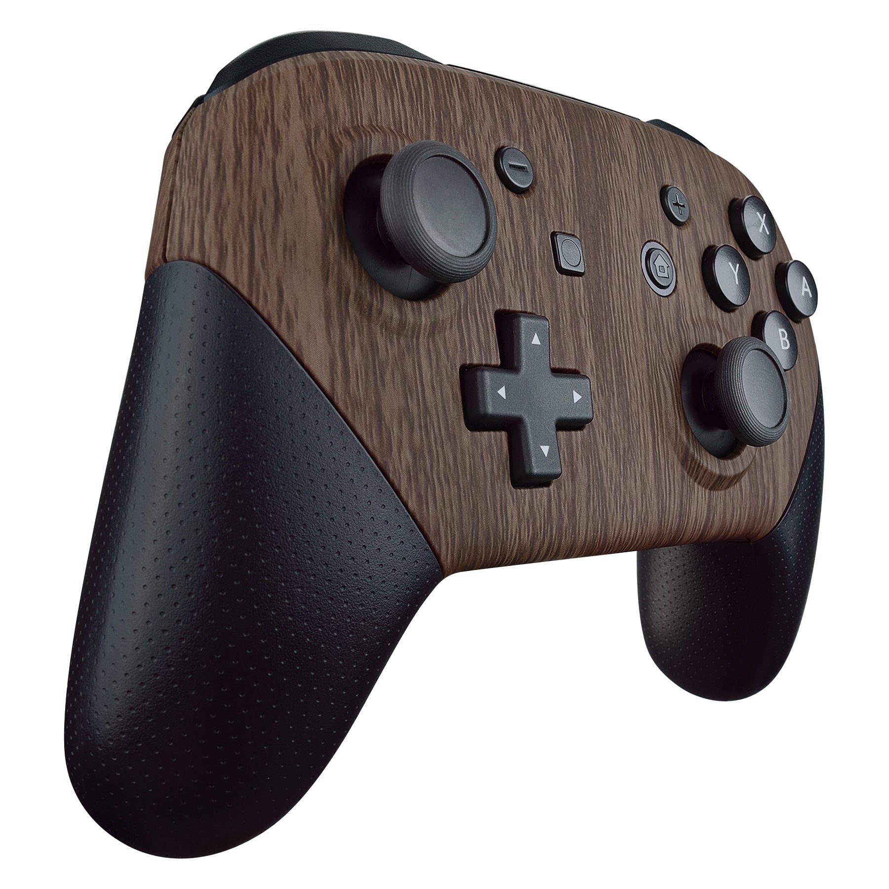 eXtremeRate Retail Wood Grain Patterned Soft Touch Faceplate and Backplate Replacement Shell Housing Case for NS Switch Pro Controller- Controller NOT Included - MRS201