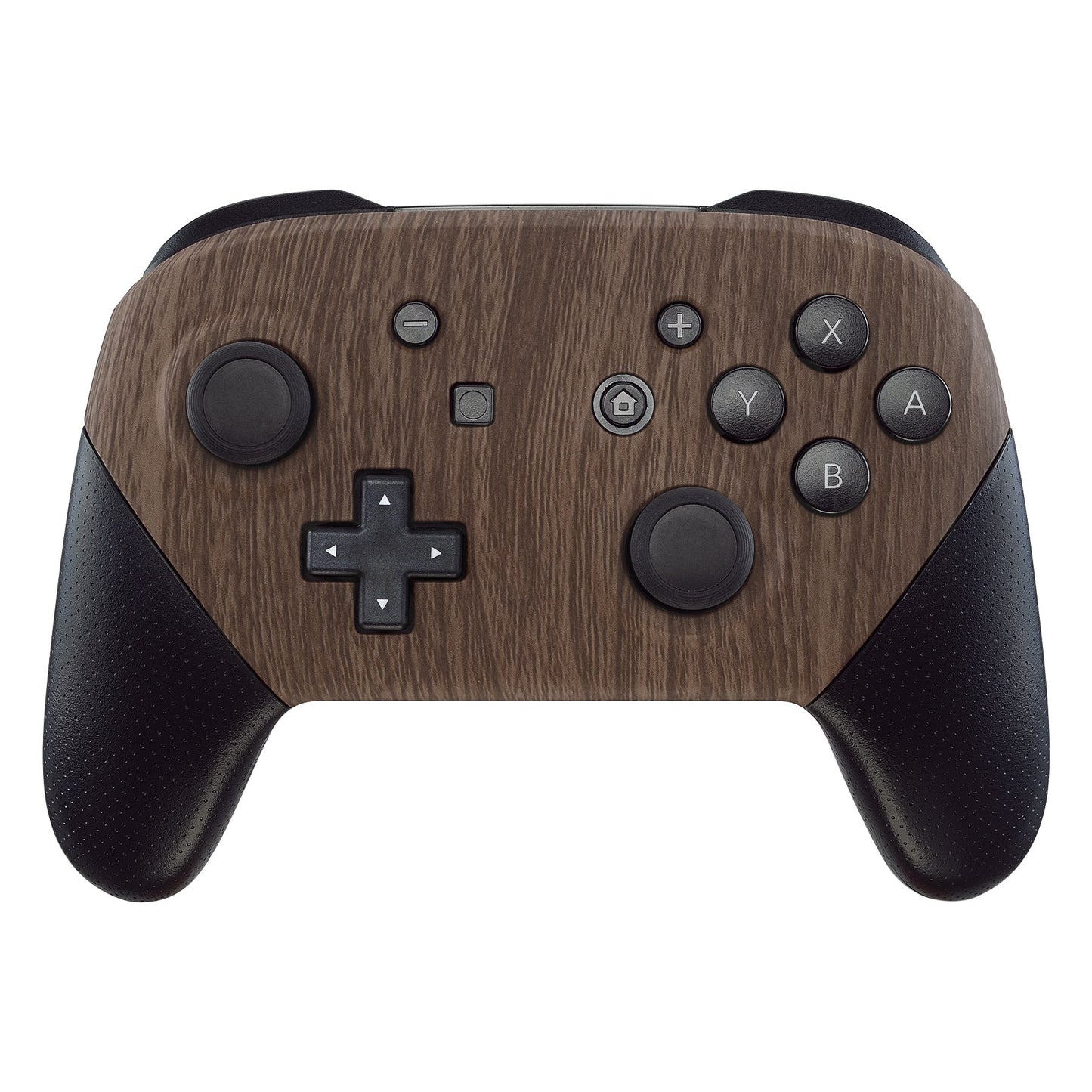 eXtremeRate Retail Wood Grain Patterned Soft Touch Faceplate and Backplate Replacement Shell Housing Case for NS Switch Pro Controller- Controller NOT Included - MRS201