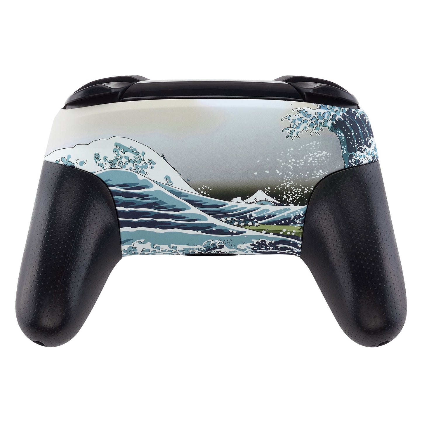 eXtremeRate Retail The Great Wave Patterned Soft Touch Faceplate and Backplate Replacement Shell Housing Case for NS Switch Pro Controller- Controller NOT Included - MRT105