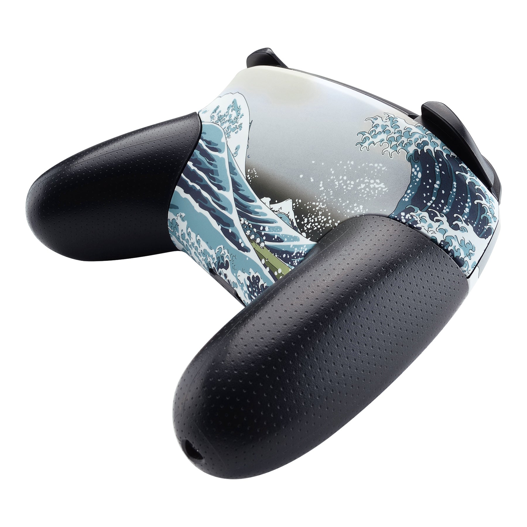 eXtremeRate Retail The Great Wave Patterned Soft Touch Faceplate and Backplate Replacement Shell Housing Case for NS Switch Pro Controller- Controller NOT Included - MRT105