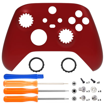 eXtremeRate Retail FaceMag Scarlet Red Magnetic Replacement Front Housing Shell for Xbox Series X & S Controller, DIY Faceplate Cover with Accent Rings for Xbox Core Controller Model 1914 - Controller NOT Included - MX3P3001