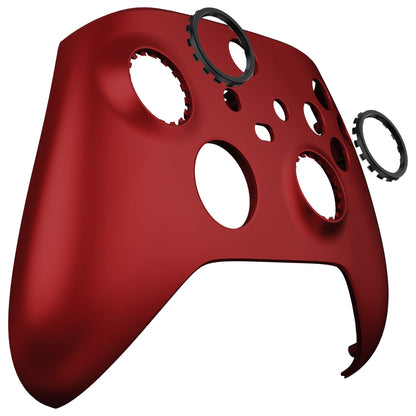 eXtremeRate Retail FaceMag Scarlet Red Magnetic Replacement Front Housing Shell for Xbox Series X & S Controller, DIY Faceplate Cover with Accent Rings for Xbox Core Controller Model 1914 - Controller NOT Included - MX3P3001