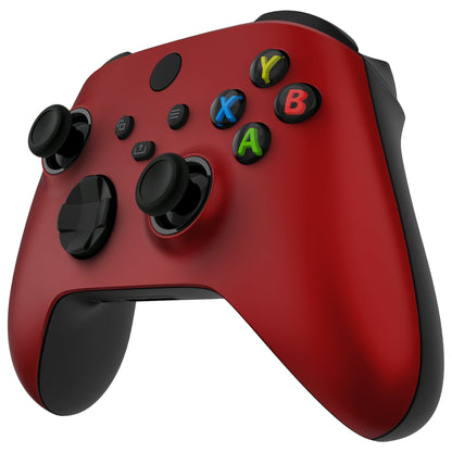 eXtremeRate Retail FaceMag Scarlet Red Magnetic Replacement Front Housing Shell for Xbox Series X & S Controller, DIY Faceplate Cover with Accent Rings for Xbox Core Controller Model 1914 - Controller NOT Included - MX3P3001