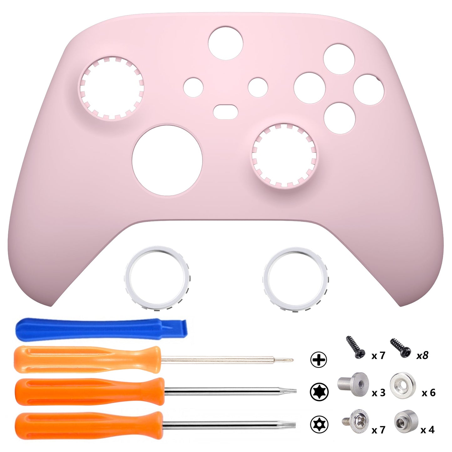 eXtremeRate Retail FaceMag Cherry Blossoms Pink Magnetic Replacement Front Housing Shell for Xbox Series X & S Controller, DIY Faceplate Cover with Accent Rings for Xbox Core Controller Model 1914 - Controller NOT Included - MX3P3002