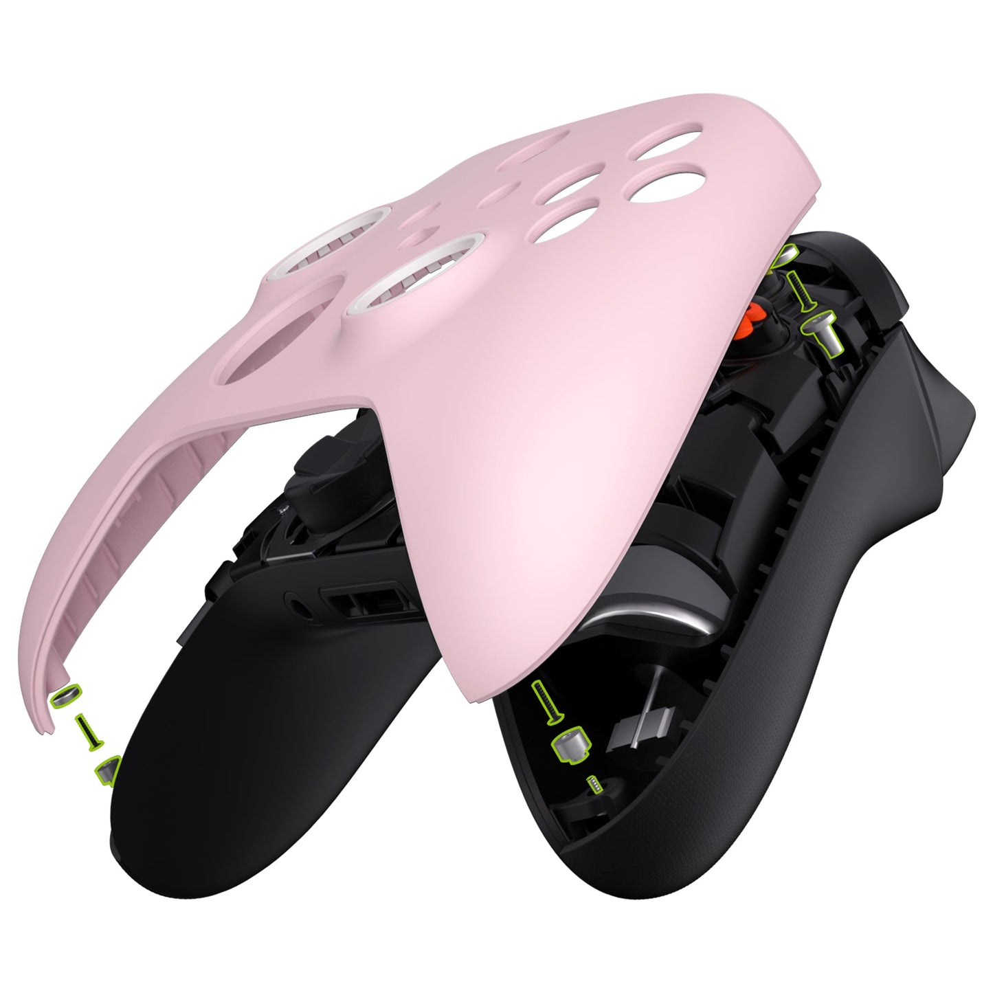 eXtremeRate Retail FaceMag Cherry Blossoms Pink Magnetic Replacement Front Housing Shell for Xbox Series X & S Controller, DIY Faceplate Cover with Accent Rings for Xbox Core Controller Model 1914 - Controller NOT Included - MX3P3002