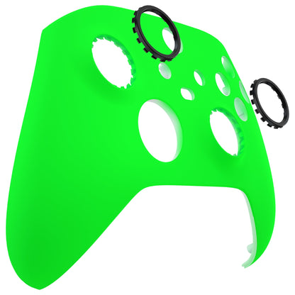 eXtremeRate Retail FaceMag Neon Green Magnetic Replacement Front Housing Shell for Xbox Series X & S Controller, DIY Faceplate Cover with Accent Rings for Xbox Core Controller Model 1914 - Controller NOT Included - MX3P3003