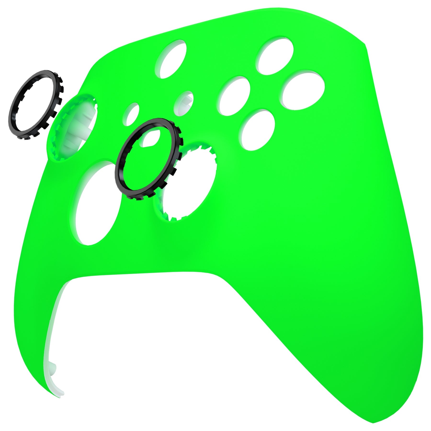 eXtremeRate Retail FaceMag Neon Green Magnetic Replacement Front Housing Shell for Xbox Series X & S Controller, DIY Faceplate Cover with Accent Rings for Xbox Core Controller Model 1914 - Controller NOT Included - MX3P3003