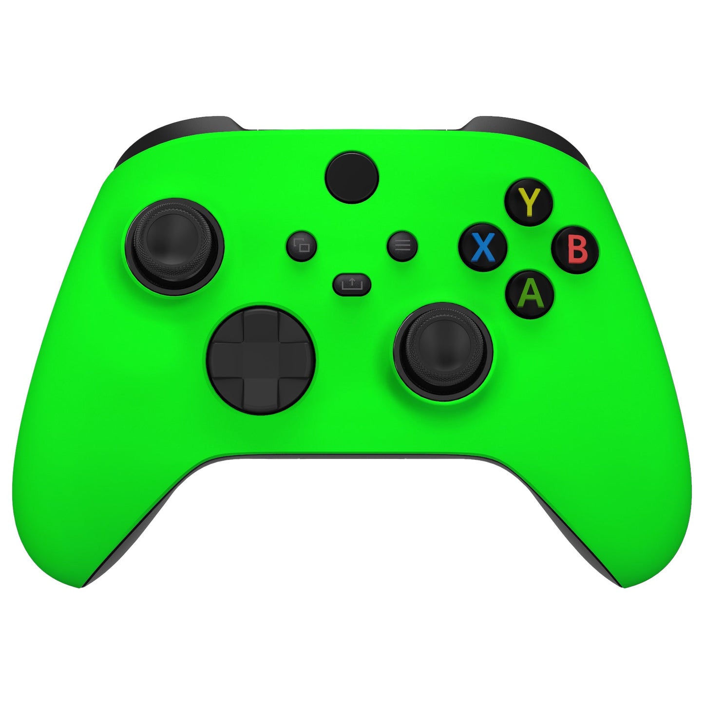 eXtremeRate Retail FaceMag Neon Green Magnetic Replacement Front Housing Shell for Xbox Series X & S Controller, DIY Faceplate Cover with Accent Rings for Xbox Core Controller Model 1914 - Controller NOT Included - MX3P3003