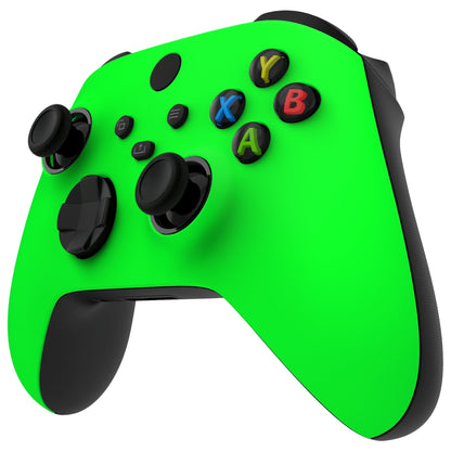 eXtremeRate Retail FaceMag Neon Green Magnetic Replacement Front Housing Shell for Xbox Series X & S Controller, DIY Faceplate Cover with Accent Rings for Xbox Core Controller Model 1914 - Controller NOT Included - MX3P3003