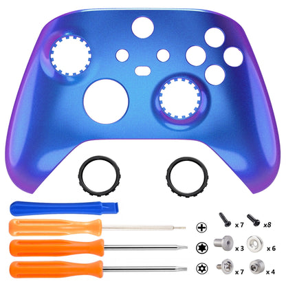 eXtremeRate Retail FaceMag Chameleon Purple Blue Magnetic Replacement Front Housing Shell for Xbox Series X & S Controller, DIY Faceplate Cover for Xbox Core Controller Model 1914 - Controller NOT Included - MX3P3005