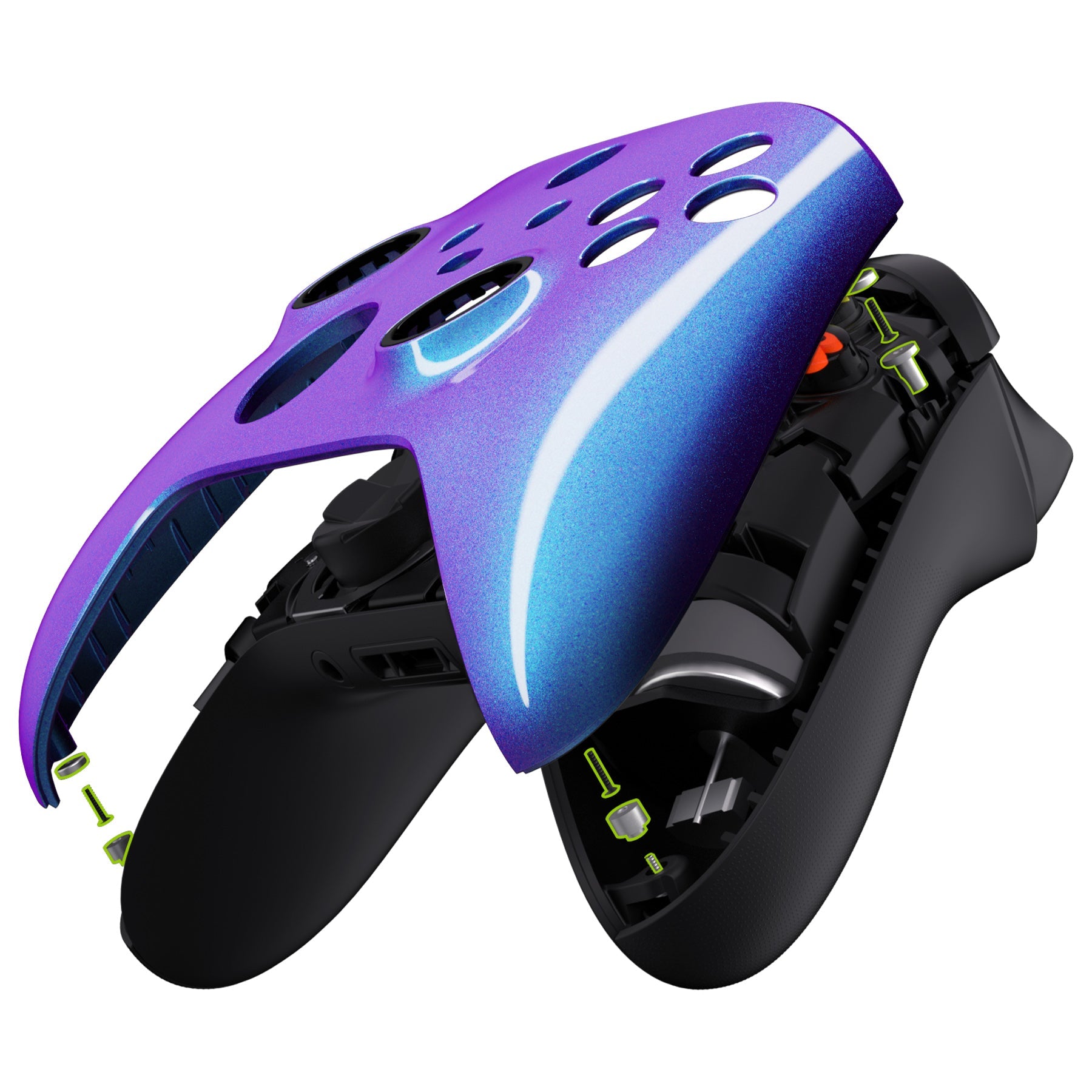 eXtremeRate Retail FaceMag Chameleon Purple Blue Magnetic Replacement Front Housing Shell for Xbox Series X & S Controller, DIY Faceplate Cover for Xbox Core Controller Model 1914 - Controller NOT Included - MX3P3005