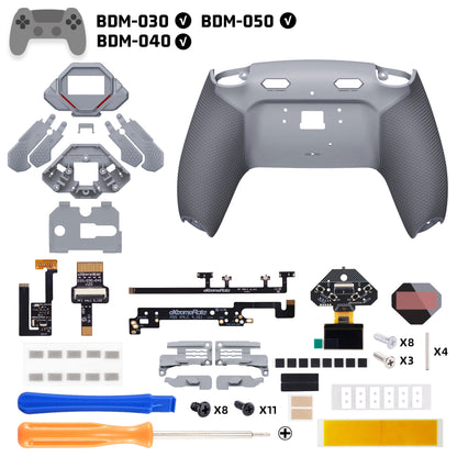 eXtremeRate PS5コントローラーBDM-030/040/050対応用SPARK バックパドルキット、OLEDディスプレイ&クリッキートリガーストップ＆エルゴノミックグリップ【ニューホープグレー＆クラシックグレー】