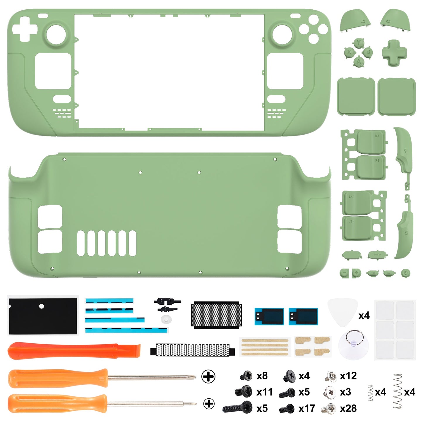 eXtremeRate Retail Matcha Green Custom Full Set Shell with Buttons for Steam Deck Console