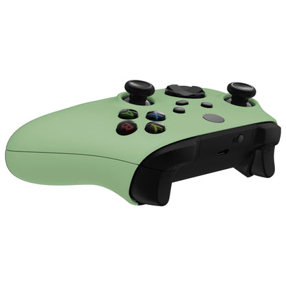 eXtremeRate Retail Soft Touch Matcha Green Replacement Handles Shell for Xbox Series X Controller, Custom Side Rails Panels Front Housing Shell Faceplate for Xbox Series S Controller - Controller NOT Included - ZX3P317