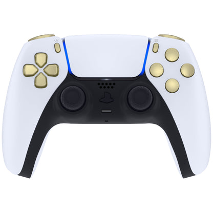 eXtremeRate Replacement Full Set Buttons Compatible with PS5 Controller BDM-030/040 - Metallic Champagne Gold eXtremeRate