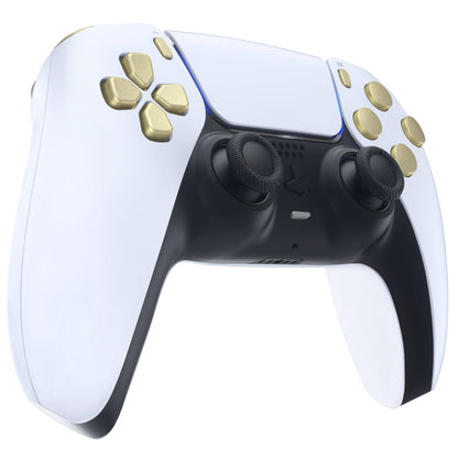 eXtremeRate Replacement Full Set Buttons Compatible with PS5 Controller BDM-030/040 - Metallic Champagne Gold eXtremeRate