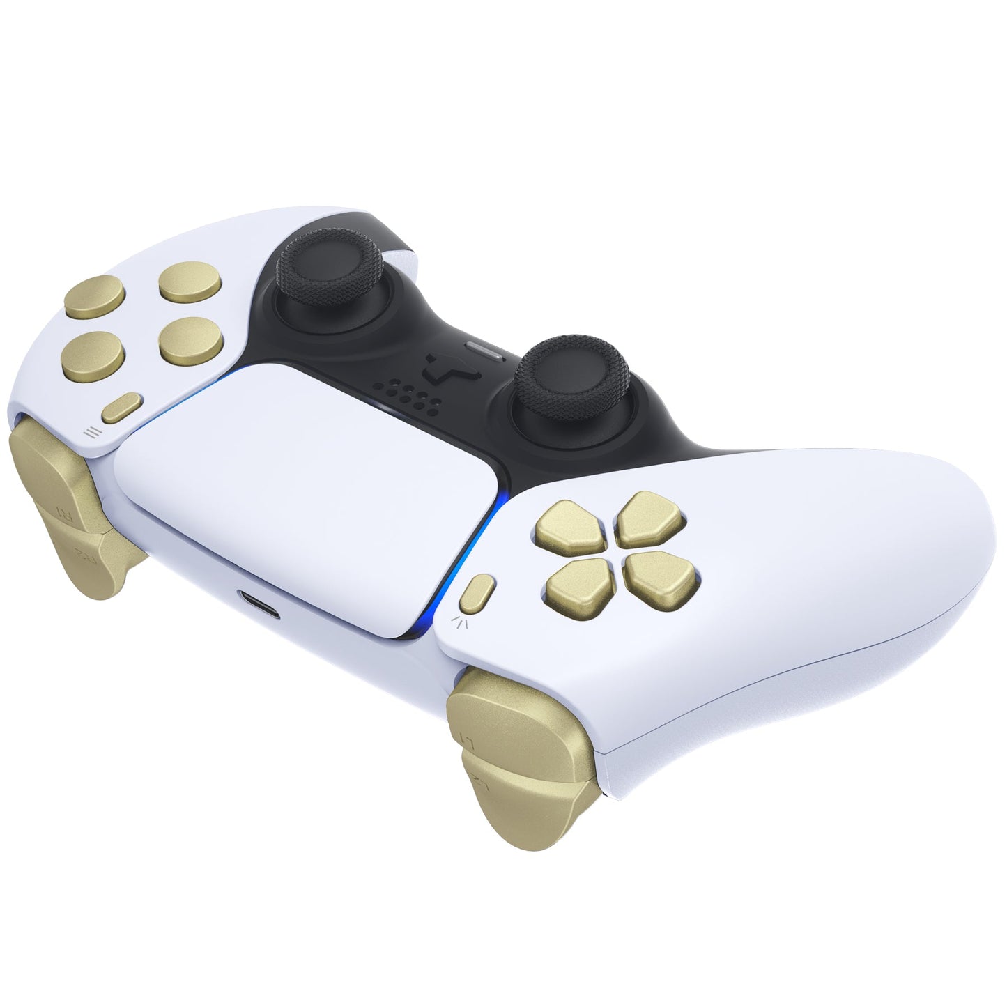 eXtremeRate Replacement Full Set Buttons Compatible with PS5 Controller BDM-030/040 - Metallic Champagne Gold eXtremeRate