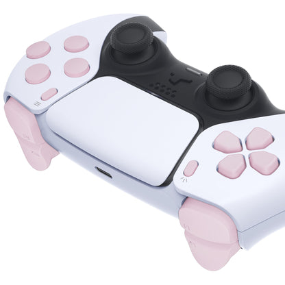 eXtremeRate Replacement Full Set Buttons Compatible with PS5 Controller BDM-030/040 - Cherry Blossoms Pink eXtremeRate