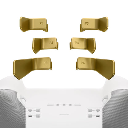 eXtremeRate Retail Metalic Hero Gold 6in1 Replacement Interchangeable Swift Back Paddles for Xbox One Elite & Elite Series 2 Controller