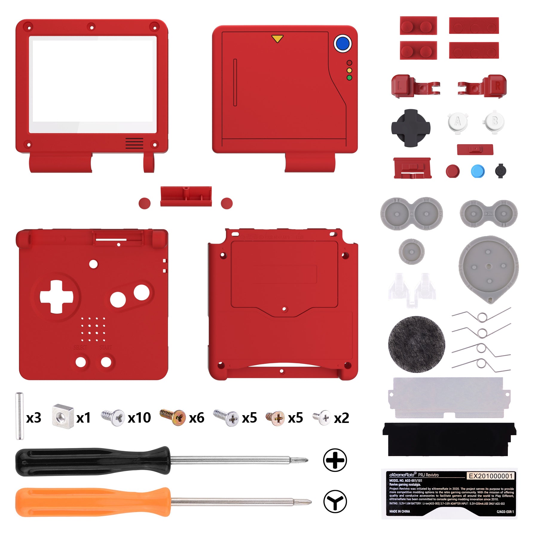 eXtremeRate Retail IPS Ready Upgraded Monster Index Console Style Custom Replacement Housing Shell for Gameboy Advance SP GBA SP ¨C Compatible with Both IPS & Standard LCD ¨C Console & Screen NOT Included - ASPY002