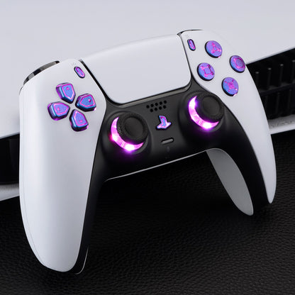 eXtremeRate Retail Multi-Colors Luminated Buttons DTF V3 LED Kit for PS5 Controller BDM-030 - Chameleon Purple Blue