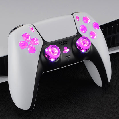 eXtremeRate Retail Multi-Colors Luminated Buttons DTF V3 LED Kit for PS5 Controller BDM-030 - Clear