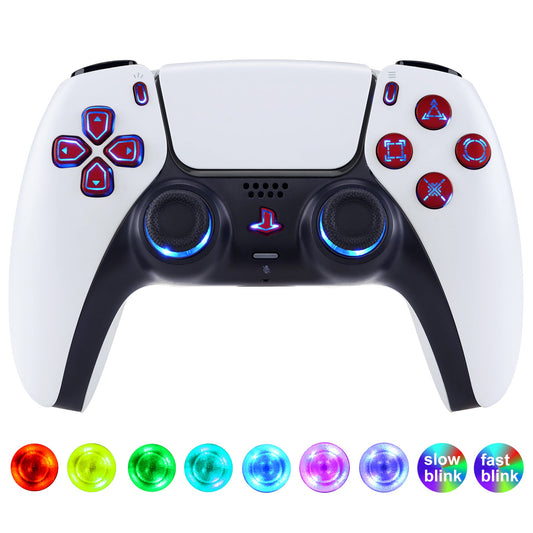 eXtremeRate Retail Multi-Colors Luminated Buttons DTF V3 LED Kit for PS5 Controller BDM-030 - Scarlet Red