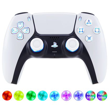 eXtremeRate Retail Multi-Colors Luminated Buttons DTF V3 LED Kit for PS5 Controller BDM-030 - White