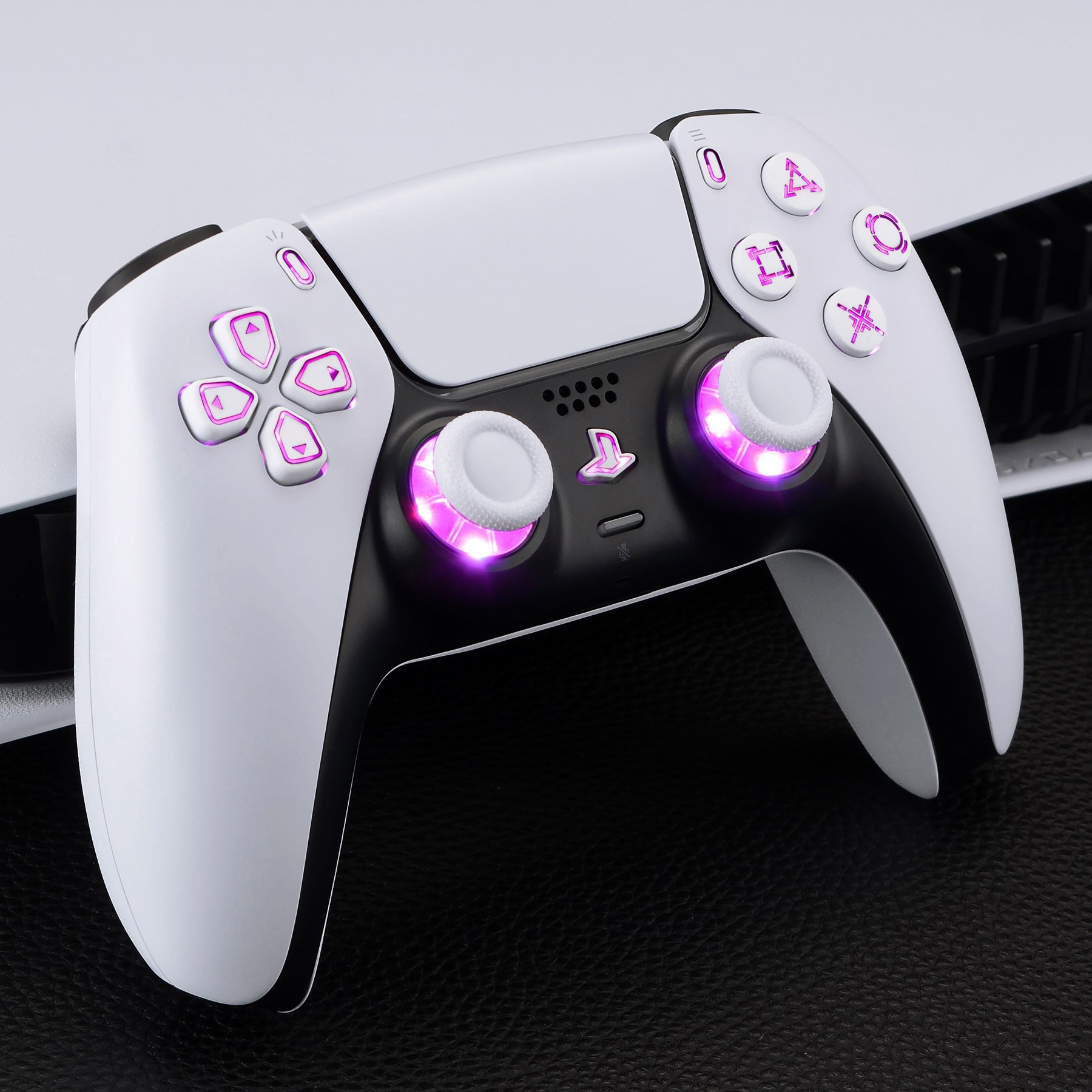 eXtremeRate Retail Multi-Colors Luminated Buttons DTF V3 LED Kit for PS5 Controller BDM-030 - White