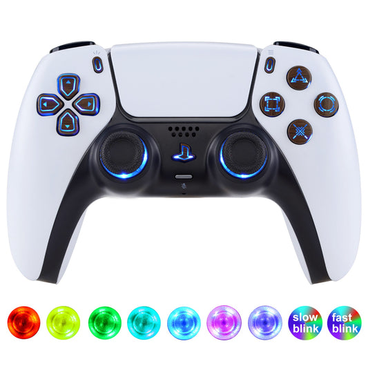 eXtremeRate Retail Multi-Colors Luminated Buttons DTF V3 LED Kit for PS5 Controller BDM-030 - Wood Grain