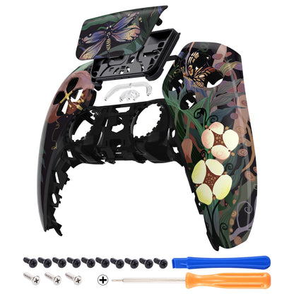 eXtremeRate Retail Mysterious Garden Touchpad Front Housing Shell Compatible with ps5 Controller BDM-010 BDM-020 BDM-030, DIY Replacement Shell Custom Touch Pad Cover Compatible with ps5 Controller - ZPFT1088G3