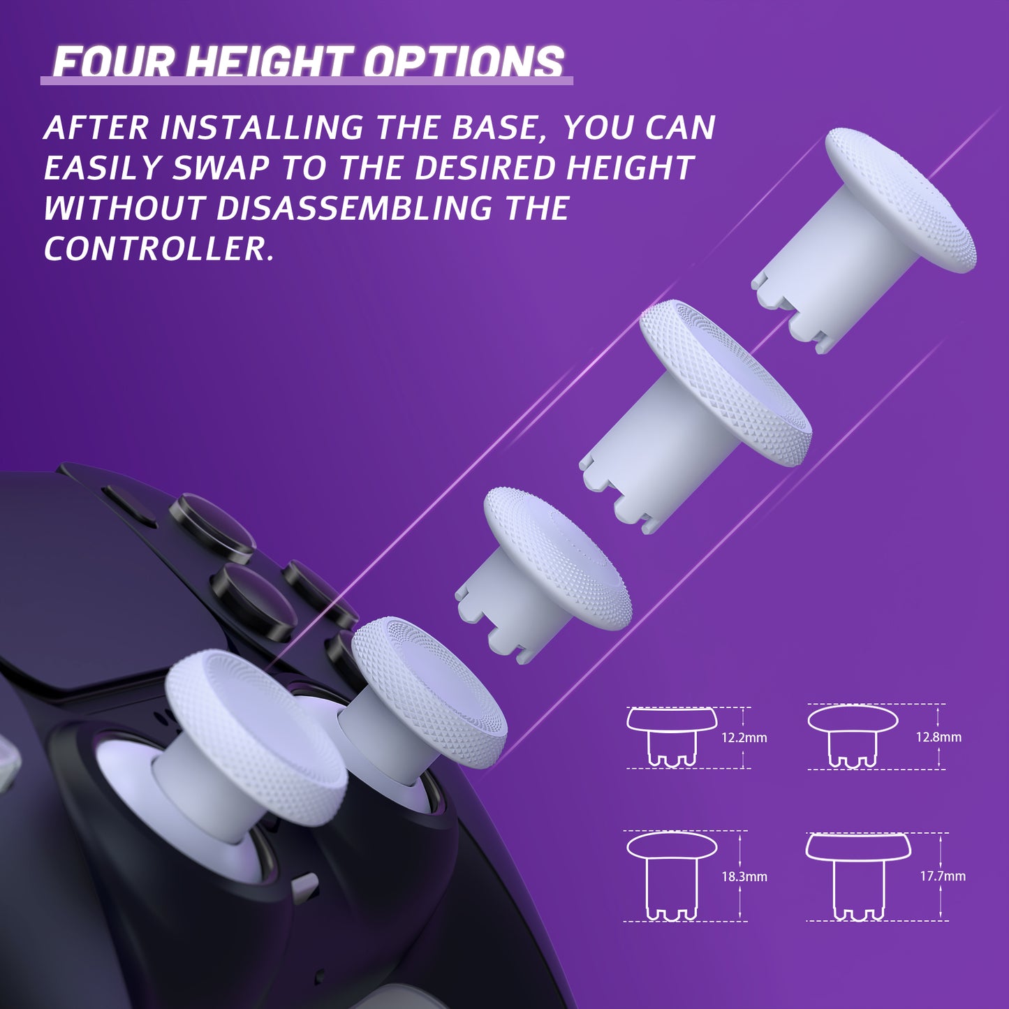 eXtremeRate PS5 Edge&PS5&PS4コントローラー対応用ThumbsGear V3交換可能なエルゴノミックサムスティック【オリジナルホワイト】