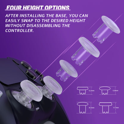 eXtremeRate ThumbsGear V3 Interchangeable Ergonomic Thumbsticks for PS5 & PS4 Controllers [Clear]