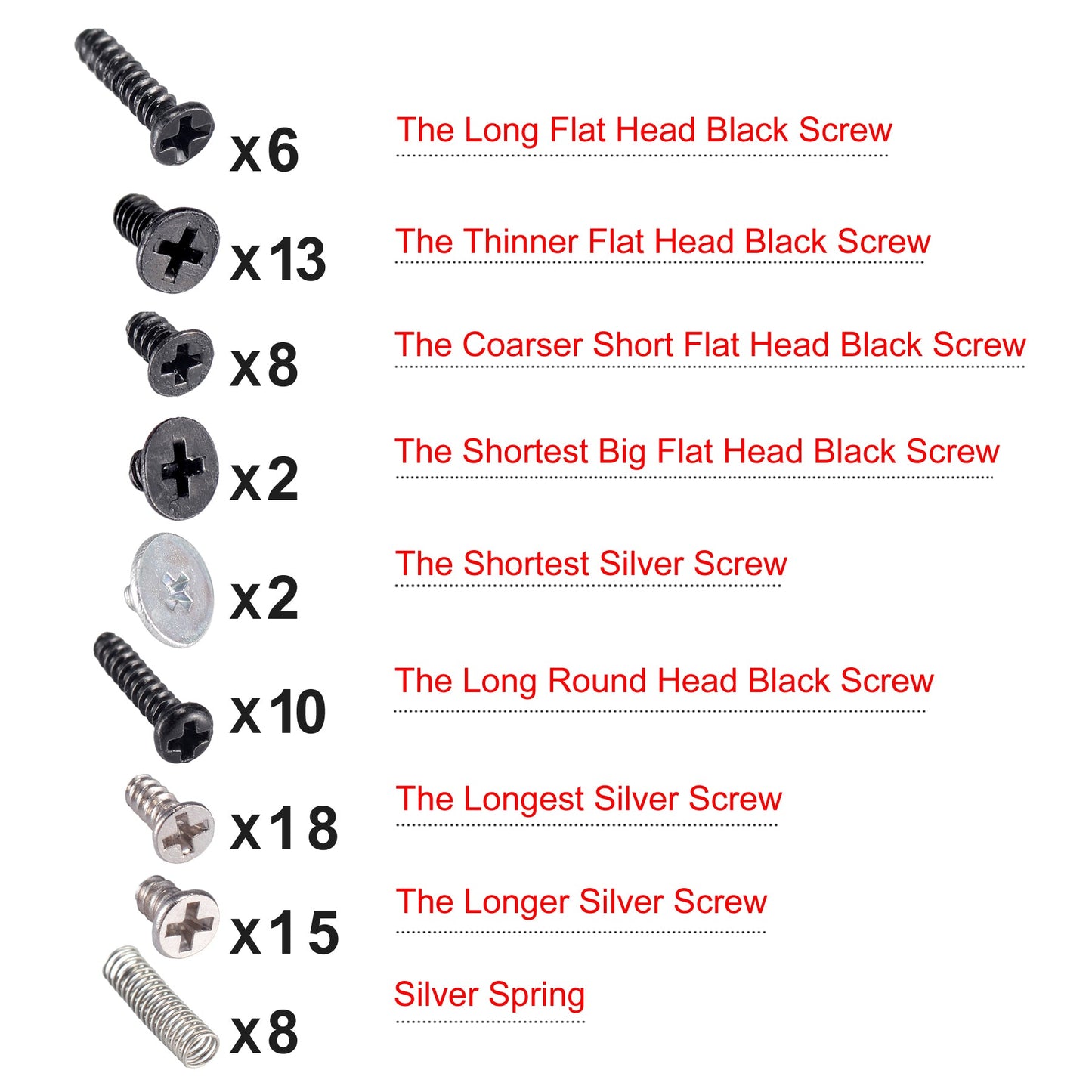 eXtremeRate Retail Replacement Full Set Screw Screws Springs For Nintendo Switch Console Joy-Con NS - NSAR0034GC