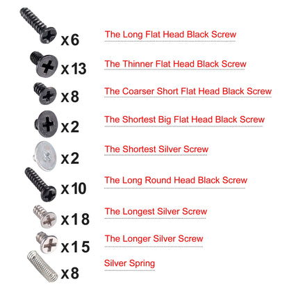 eXtremeRate Retail Replacement Full Set Screw Screws Springs For Nintendo Switch Console Joy-Con NS - NSAR0034GC