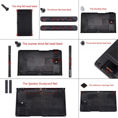 eXtremeRate Retail Transparent Clear Green Back Plate for Nintendo Switch Console, NS Joycon Handheld Controller Housing with Full Set Buttons, DIY Replacement Shell for Nintendo Switch - QM503